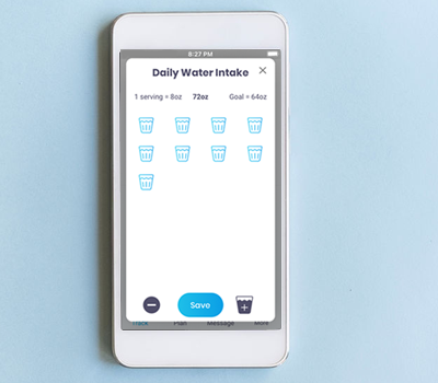 Water Intake Tracker in the Wild Challenge mobile app by Abel James