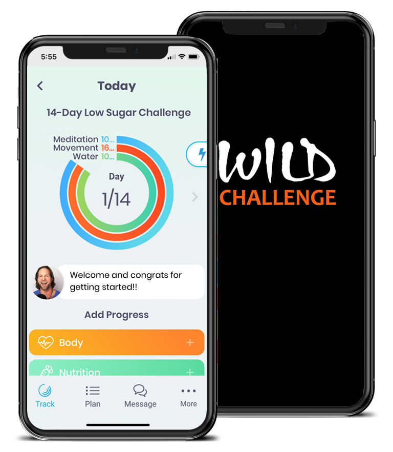 Wild Challenge mobile app by Abel James, available on Google Play and the App Store